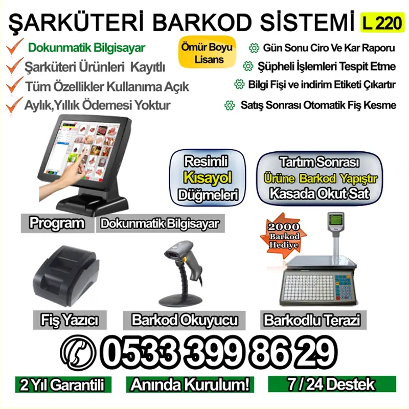 Şarküteri  Kasap Barkod Sistemi Set