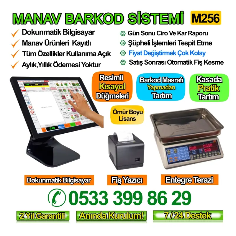 Manav Barkod Sistemi Kasada Tartm Set