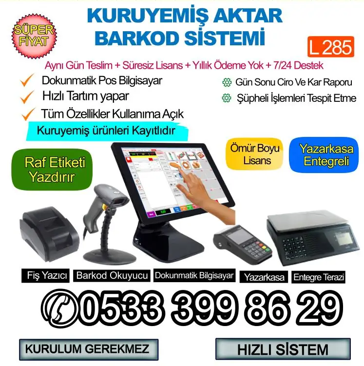 Kuruyemiş  Aktar Barkod Sistemi Set