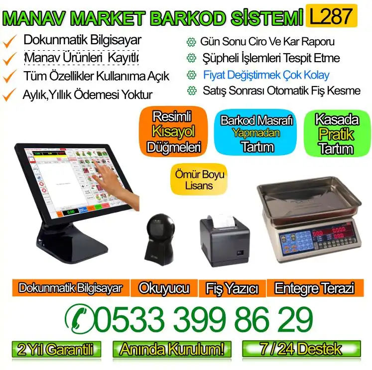 Manav Barkod Sistemi Kasada Tartm Set