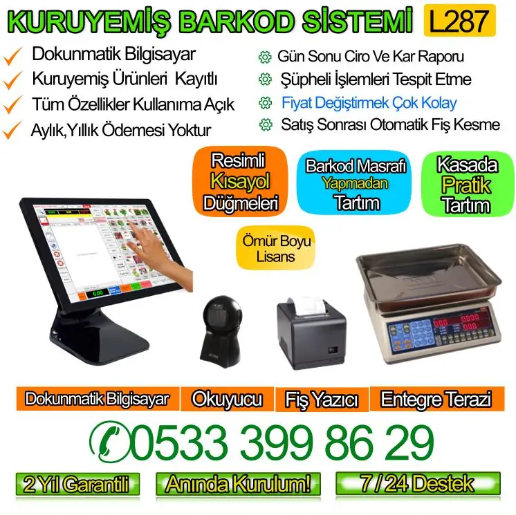 Kuruyemiş  Aktar Barkod Sistemi Set