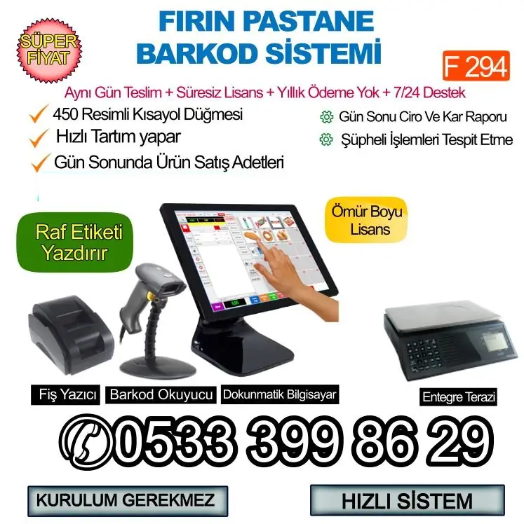 Frn  Pastane Barkod Sistemi Set